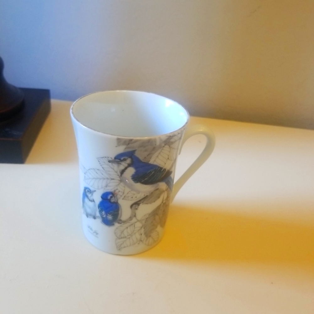 Otagiri blue Jay birds cup mug